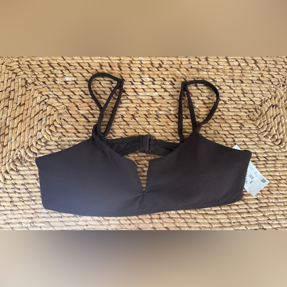Primark brown Ribbed V-Notch Bralette